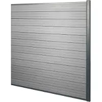 Generique WPC-schuttingpaneel Sarthe, windscherm, aluminium palen set van 2, 3,75 meter, grijs