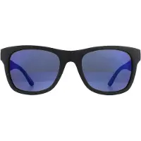 Lacoste rechthoek unisex mat zwart blauw gradiënt vouw zonnebril