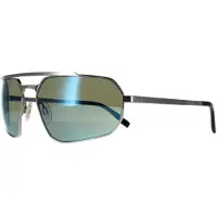 Serengeti Rechthoek Heren Glimmend Zilver Saturnus 555nm Blauw Gepolariseerd Hinkley