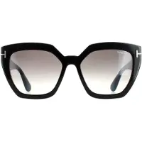 Tom Ford Vierkant dames glanzende zwarte rookgradiënt FT0939 Phoebe