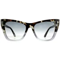 Tom Ford zonnebril Poppy FT0846 55B Gekleurde Havana Gray Gradiënt