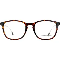 Giorgio Armani rechthoekige heren Dark Havana -bril Frames