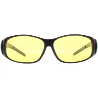 Montana Rechthoek Unisex Mat Zwart Geel Gepolariseerd MFO1 Fit Over Bril Nacht Rijden Zonnebril
