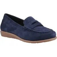 Hush puppies Shelby Suède Dames Navy Instappers