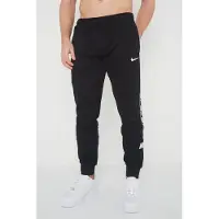 Nike Heren Herhaal Taping Logo Fleece Cuffed Joggers in Zwart