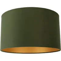 QAZQA Fluwelen lampenkap groen 35/35/20 met gouden binnenkant