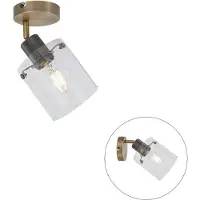 QAZQA Design wandspot brons met helder glas - Domo