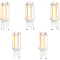 LUEDD Set van 5 G9 LED lampen helder 3.5W 480 lm 2700K
