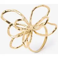 Sissy-Boy Gold Plated Ring Met Open Bloem