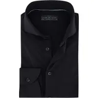 John Miller tailored fit knitted overhemd zwart