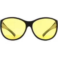 Montana Butterfly Womens Mat Zwart Geel Gepolariseerd FO8 Fit Over Glasses Night Driving Sunglasses