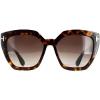 Tom Ford Cat Eye Dames Dark Havana Gradiënt Roviex Brown FT0939 Phoebe zonnebril