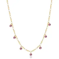 Brosway SYMPHONIA BYM142 GOLD-PLATED KETTING MET ROZE KRISTALLEN 1 STUK