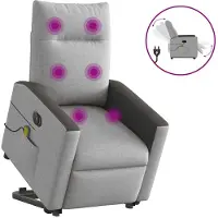 vidaXL Sta-op-massagestoel elektrisch verstelbaar stof wolk grijs