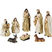 Décoris Kerstgroep poly 8 figuren multi 8st kerst