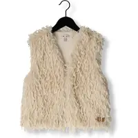 Nono gilet beige Meisjes Imitatiebont Openvallende hals Effen - maat 146/152