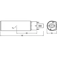 Radium G24D-2 LED Lamp 7W - 220V - 4000K - 770lm - Niet dimbaar - 148x34mm - Wit Licht
