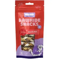 Braaaf 4x Hondensnack Twister Vlecht Mini 6 Cm 60 Gr