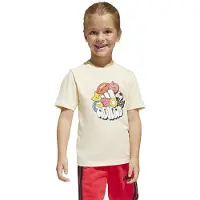 Adidas Sportswear T-shirt Fun Graphic geel Jongens/Meisjes Katoen Ronde hals - maat 110