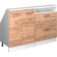 Vicco Keukenkast voor schuine wand R-Line Krachtige eik goud 120 cm Set van 2, Model 58123