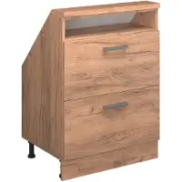 Vicco R-Line Keukenkast voor schuine wand – 60 cm met 2 laden Krachtige eik goud