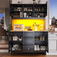 Merax Hoge kast 120x40x180 cm - met LED-verlichting en app-bediening - met muziekverlichtingsfunctie en kantelbeveiliging.