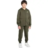 Nike Sportswear Club Fleece Trainingspak Full-Zip Hooded Kids Olijfgroen Wit
