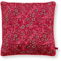 Pip studio Sierkussen Quilted Daisy Dreams - Kussen voor de Woonkamer - Rood - 50x50cm