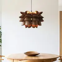 LumenXL Moderne hanglamp Mucai met donkere houttint