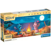 Clementoni - Puzzel - 1000 Stukjes - Disney Stitch Panorama - Compact Box