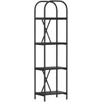 vidaXL Boekenplank 4-laags 40 x 30 x 146 cm Bewerkt hout Zwart Eiken