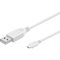 Goobay USB Micro B naar USB-A kabel - USB2.0 - tot 1A / wit - 3 meter