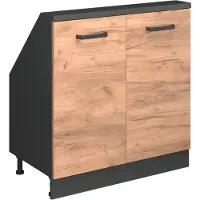 Vicco Rion Kast voor schuine wand – met 2 deuren Eik goud/antraciet