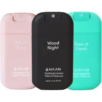 HAAN 3-Pack Mix Handspray Handverzorging Navulbaar 3x 30ml Dew of Dawn, Bright Rose & Wood Night