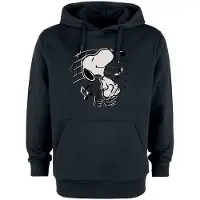 Peanuts Trui met capuchon - Snoopy Music - S tot 3XL - voor Mannen - zwart - Maat L
