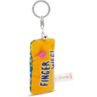 Magni Sleutelhanger mini pluche kussen "Hands Off!" 8cm met bel