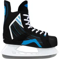 Nijdam IJshockeyschaats - Verstelbaar - Deluxe - Zwart/Blauw - Maat 44