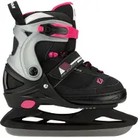 Nijdam IJshockeyschaatsen - Verstelbaar - Maat 33-37 - Zwart/Roze