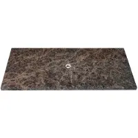 Saniclass Noche Topblad - 100x46cm - zonder kraangaten - 1 sifon-uitsparing - gemeleerd natuursteen - Dark Emperador