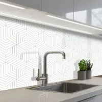 KitchenYeah Keuken achterwand 400x80 cm - Spatscherm zelfklevend Abstract - Patronen - Design - Lijn - Muurbeschermer - Spatwand fornuis