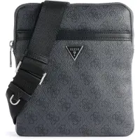 GUESS Schoudertas 'MILANO CROSSBODY FLAT' basaltgrijs / zwart / zilver