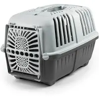 Lionto transportbox van kunststof, antraciet 36x55x36cm hond