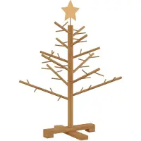 vidaXL Houten kerstboom met standaard Bruin 75 cm Massief grenenhout