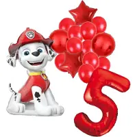 Amscan Paw Patrol Marshall ballonnen pakket - 53x84cm - 5 jaar - Folie Ballon set - Themafeest - Verjaardag - Ballonnen - Versiering - Helium ballon