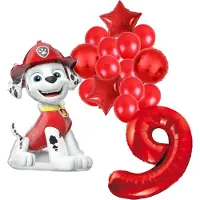 Amscan Paw Patrol Marshall ballonnen pakket - 53x84cm - 9 jaar - Folie Ballon set - Themafeest - Verjaardag - Ballonnen - Versiering - Helium ballon