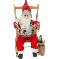 Nampook Kerstman 35 cm grijs schommelst
