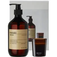 Meraki geschenkset handzeep en geurkaars Northern dawn + dark wood