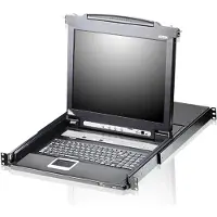 Aten CL5708M-ATA-GG 8-Port PS/2-USB VGA 17" LCD KVM-switch with Daisy-Chain Port USB Peripheral Support and met Duits toetsenbord