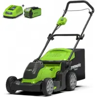 Greenworks Accu 41 Cm Grasmaaier G40LM41K2, Incl. de sterke 2-AH Accu en SnelLader, maaien met opvang, zij-uitworp of Mulchen