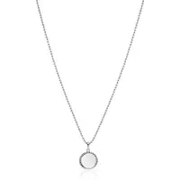 Zinzi 12mm zilveren coin hanger met parelrand voor gravure ZIH2650 (zonder collier)